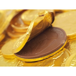 Chokladpengar i nätpåse