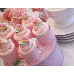 Muffinsform Cupcake Babyrosa med Prickar