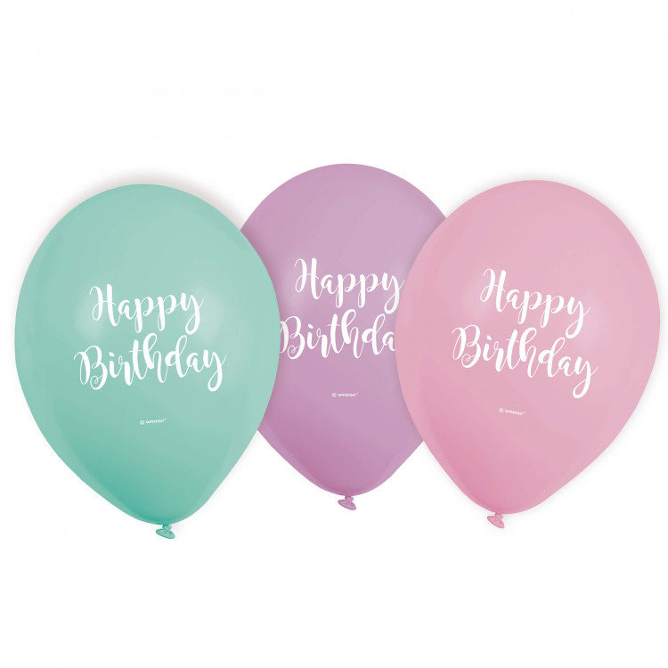 Ballonger Happy Birthday Pastell