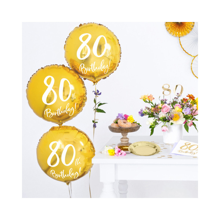Folieballong Guld 80 år