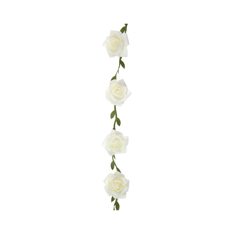 Girlang med vita rosor