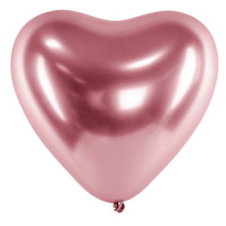 Chrome Ballonger Hjärta Rosé
