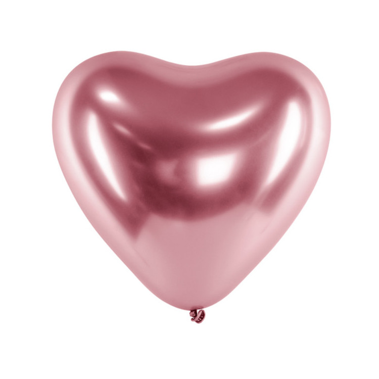 Chrome Ballonger Hjärta Rosé