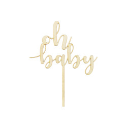 Cake Topper - Oh Baby - Trä