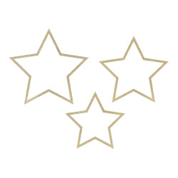 Dekoration Stjärnor Guldglitter 3-pack