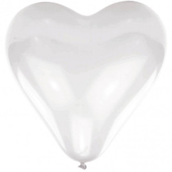 Jätteballonger Vita Hjärtan 3-pack