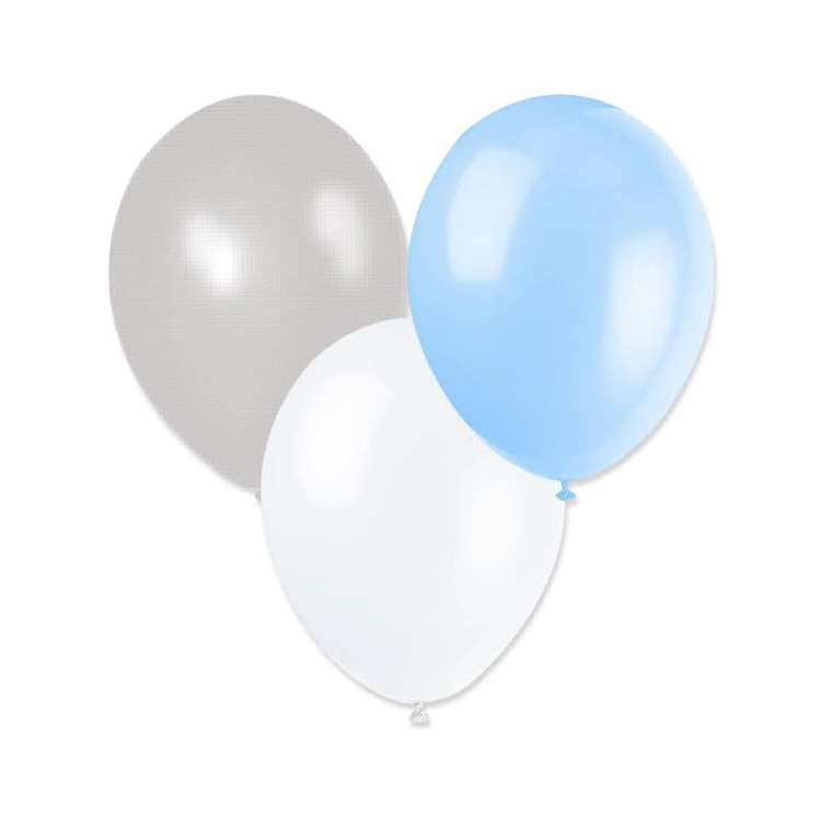 Ballonger Vit, Ljusblå, Silver