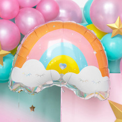 Folieballong Regnbåge Pastell
