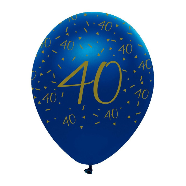 Ballonger 40 år Marinblå & Guld