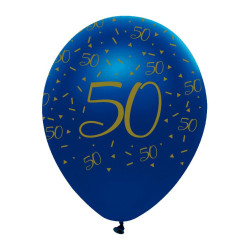 Ballonger 50 år Marinblå & Guld