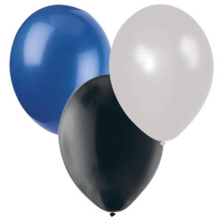 Ballonger Svart, Blå, Silver