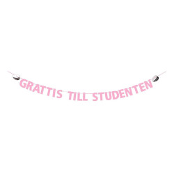 Banner Grattis till Studenten - Rosa