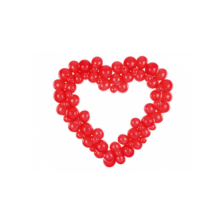 Ballonger Hjärta med Ram - Röd