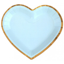 Papperstallrikar Hjärtformade 10-pack Ljusblå