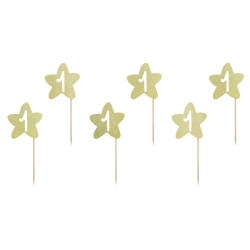 Cupcake Toppers 1st Birthday Guld