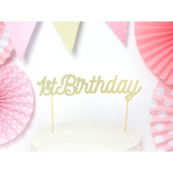 Cake Topper på pinnar - 1st Birthday