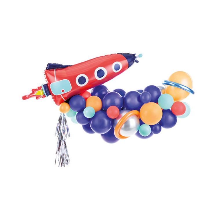 Ballongkit Rymdraket 43 ballonger 154 x 130 cm