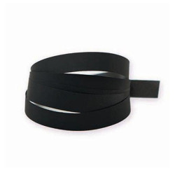 Ribbat Silkesband, Svart 6 mm
