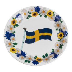 Papperstallrikar Svenska Flaggan Blommor