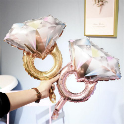 Folieballong Diamantring Rosé & Guld