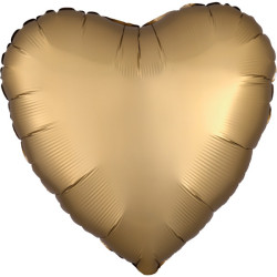 Folieballong Hjärta Guld Matt