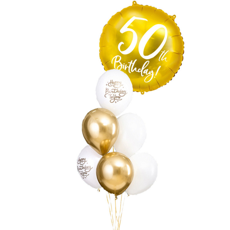 Ballongbukett Guld 50 år