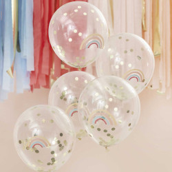 Ballonger med konfetti - Regnbåge