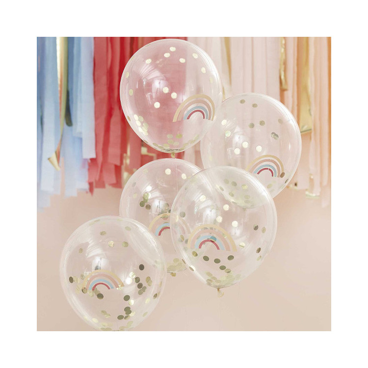 Ballonger med konfetti - Regnbåge