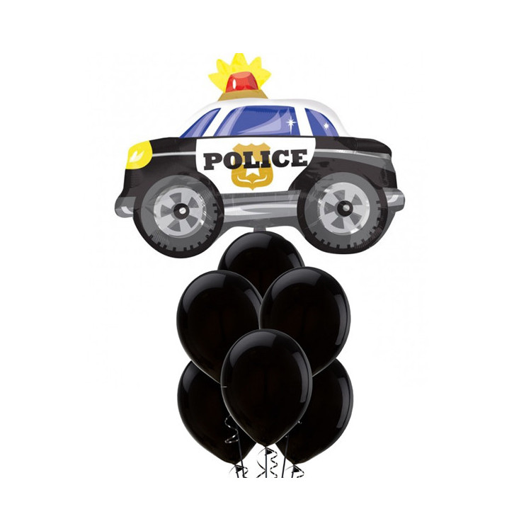 Ballongbukett Polisbil