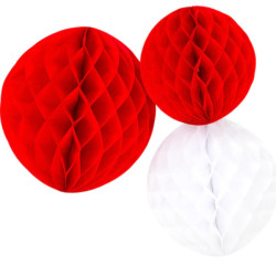 Honeycomb 3-pack Röd & Vit