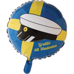 Folieballong "Grattis till Studenten" Blå
