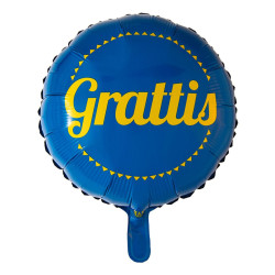 Folieballong "Grattis" Blå