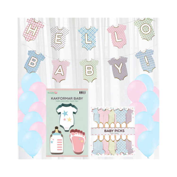 Babyshower dekorationer kit medium
