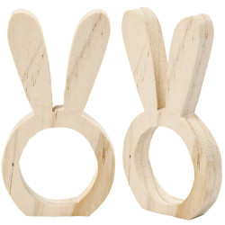 Servettringar med kaninöron, 2-pack av trä
