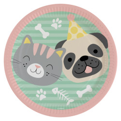 Papperstallrikar med motiv av hund och katt