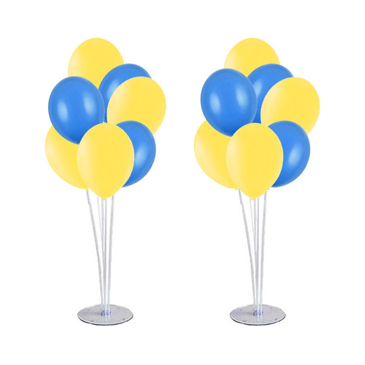 Ballonger och ballongställ kit gul & blå