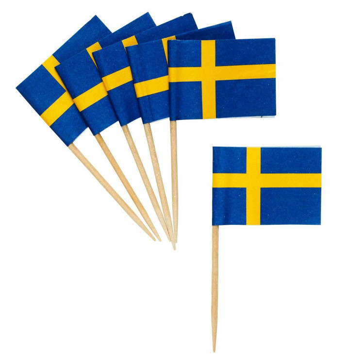 Partypicks Svenska Flaggan 50-pack